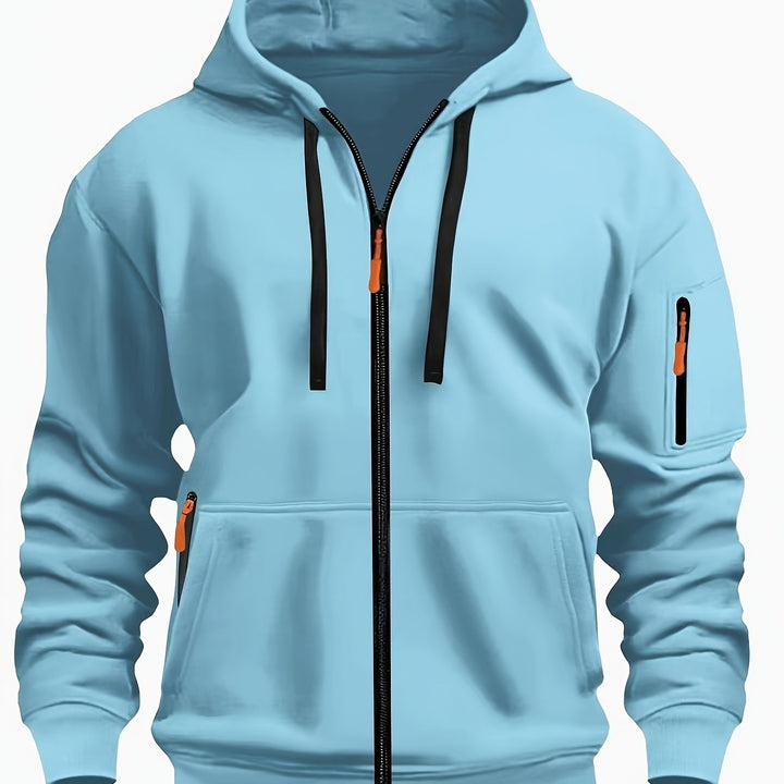 Ulysses | Men's Zip Up Hoodie Sweatshirt with Sleeve Pocket