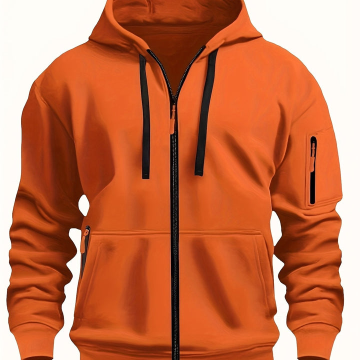 Ulysses | Men's Zip Up Hoodie Sweatshirt with Sleeve Pocket
