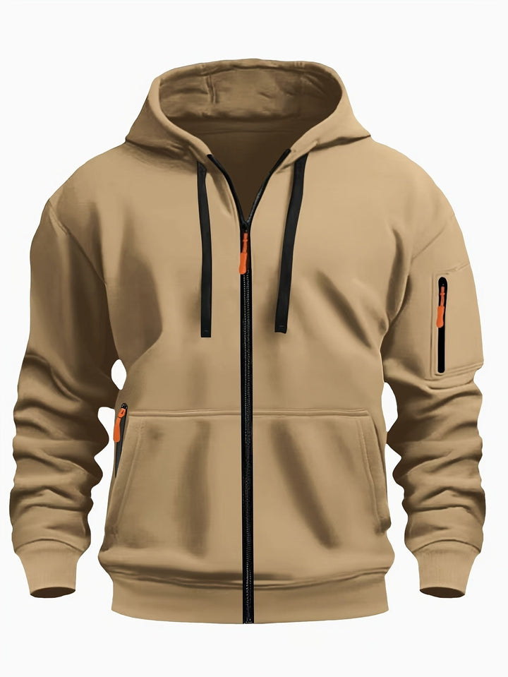 Ulysses | Men's Zip Up Hoodie Sweatshirt with Sleeve Pocket