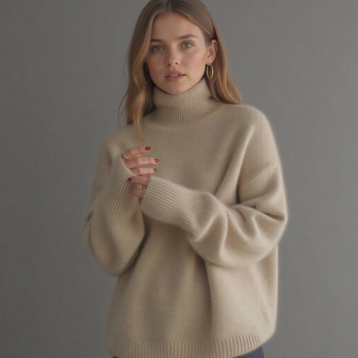 Vera | Kasjmier Trui Dames Oversized Col Roulé