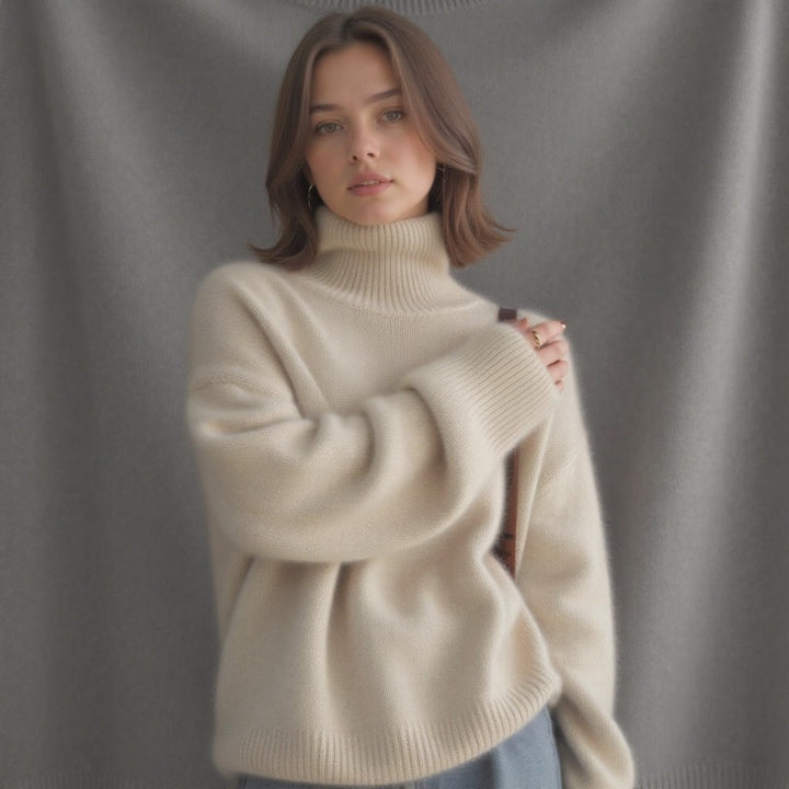 Vera | Kasjmier Trui Dames Oversized Col Roulé