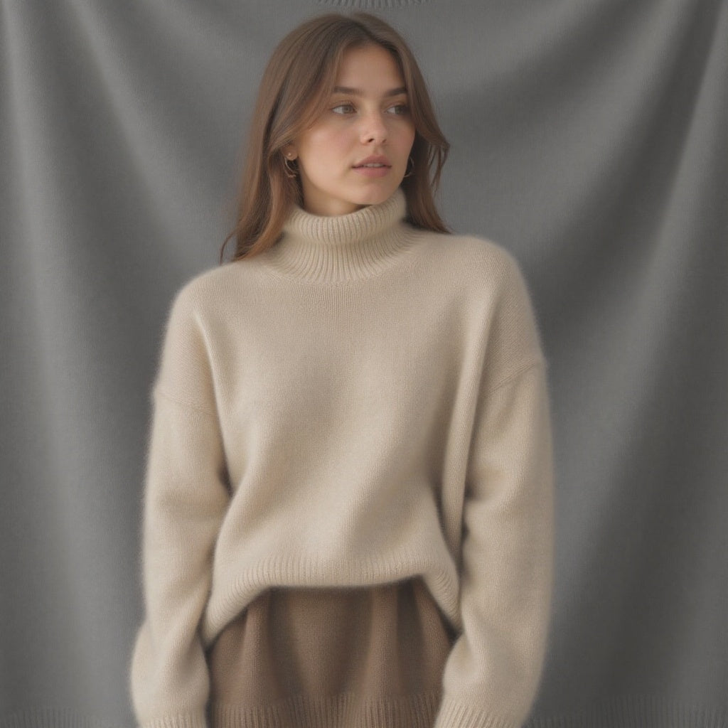 Vera | Kasjmier Trui Dames Oversized Col Roulé