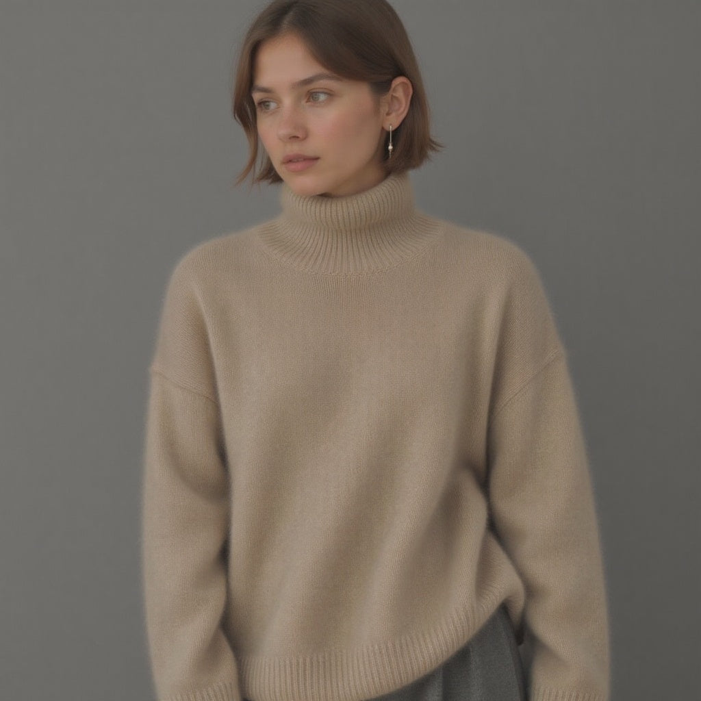 Vera | Kasjmier Trui Dames Oversized Col Roulé