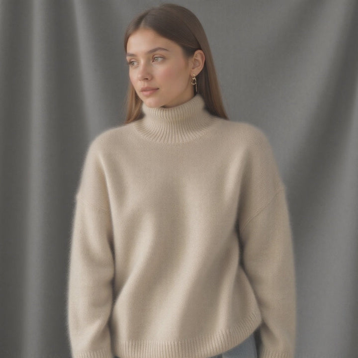 Vera | Kasjmier Trui Dames Oversized Col Roulé