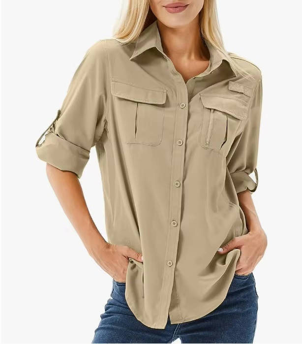Vera | Overshirt Dames Lange Mouwen Borstzakken