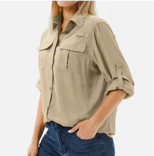 Vera | Overshirt Dames Lange Mouwen Borstzakken