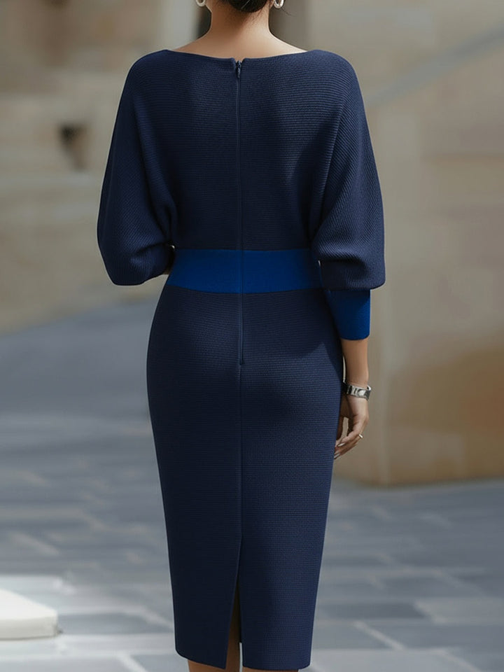 Verity | Women's Knit Midi Sweater Dress with Cowl Neck
