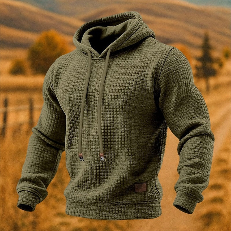 Wilfred | Men's Textured Waffle Pullover Hoodie with Hood