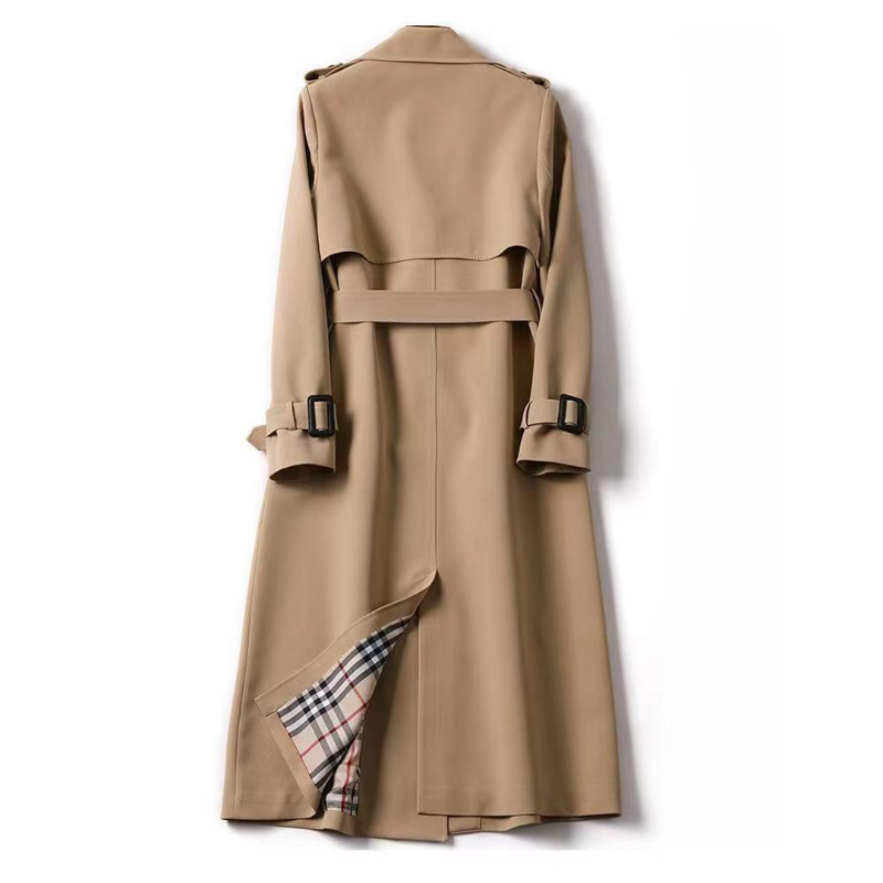 Wilhelmina | Women's Double-Breasted Long Trench Coat with Belt