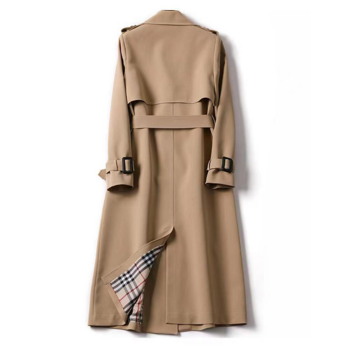 Wilhelmina | Women's Double-Breasted Long Trench Coat with Belt