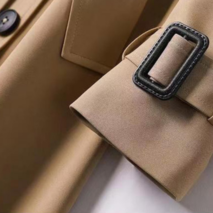 Wilhelmina | Women's Double-Breasted Long Trench Coat with Belt