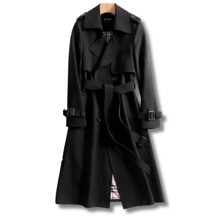 Wilhelmina | Women's Double-Breasted Long Trench Coat with Belt