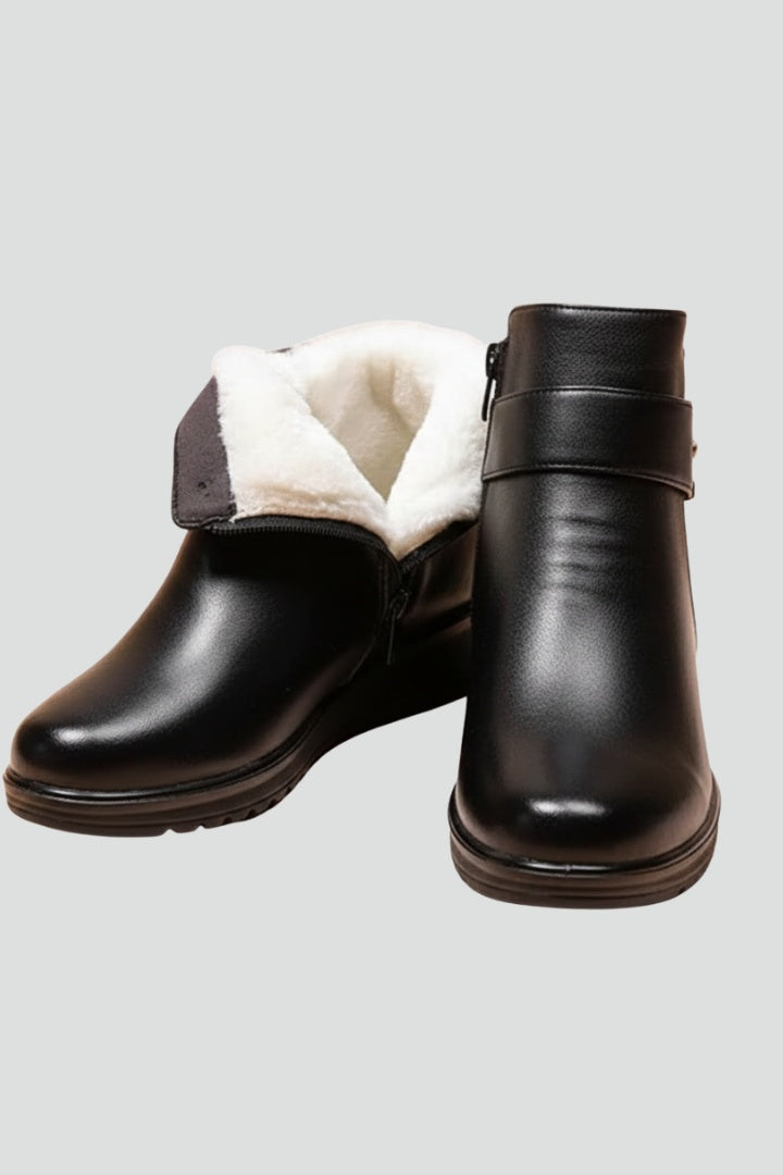 Willa | Women's Faux Fur Lined Ankle Boots with Side Zipper