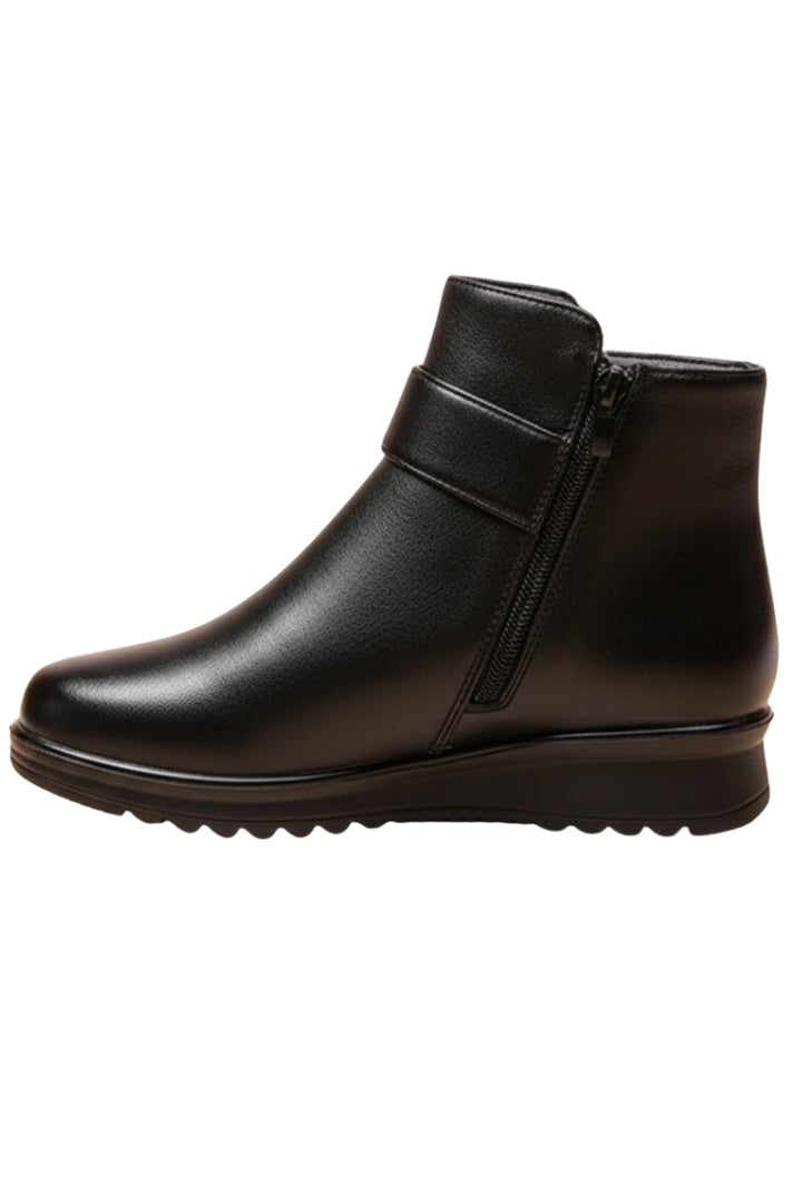 Willa | Women's Faux Fur Lined Ankle Boots with Side Zipper