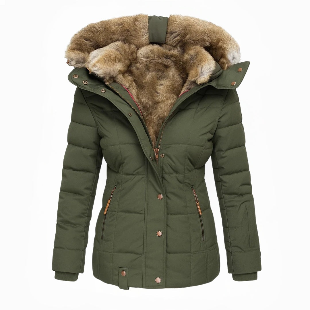 Willa | Women's Long Puffer Coat with Plush Lined Hood