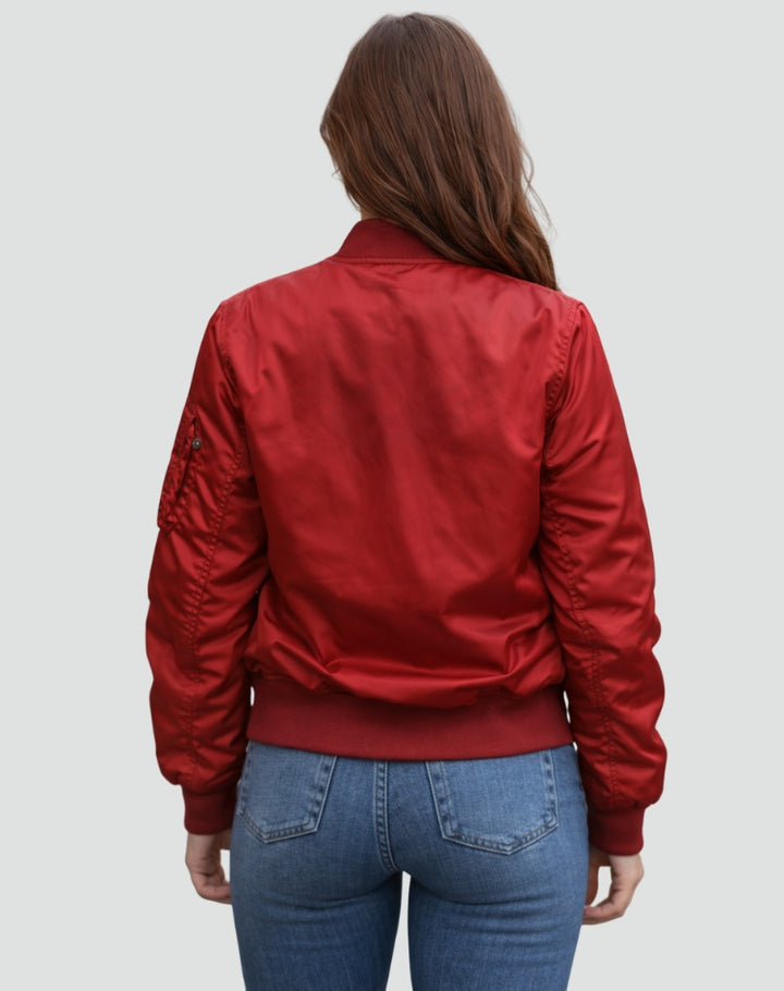 Willa | Women's Zip Up Bomber Jacket with Sleeve Pocket