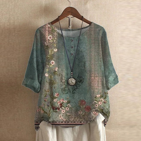 Willemijn | Blouses Dames Lange Mouw Bloemenprint Oversized