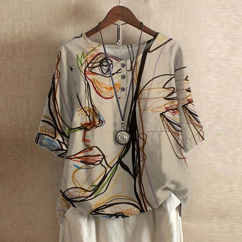 Willemijn | Blouses Dames Lange Mouw Bloemenprint Oversized