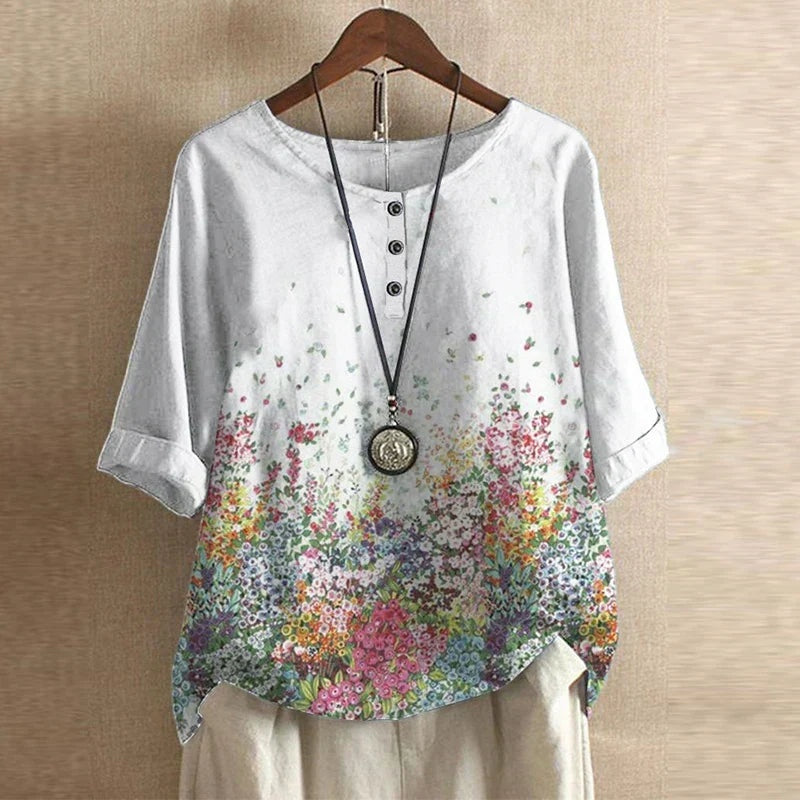 Willemijn | Blouses Dames Lange Mouw Bloemenprint Oversized