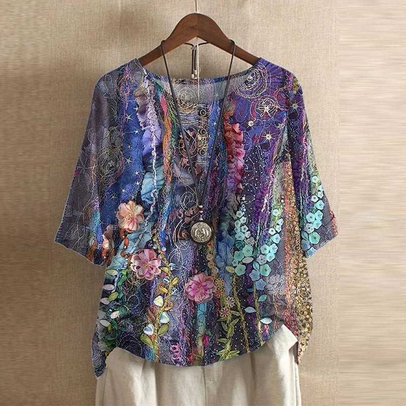 Willemijn | Blouses Dames Lange Mouw Bloemenprint Oversized