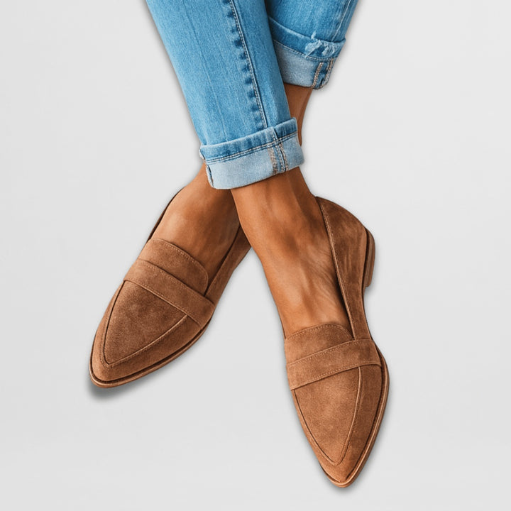 Willemijn | Penny Loafers Suède Dames Spitse Neus