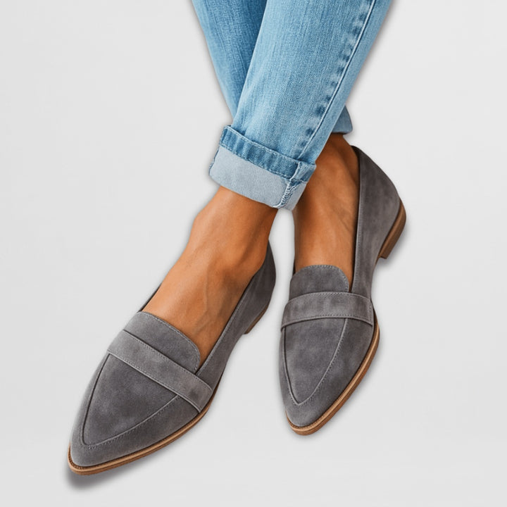 Willemijn | Penny Loafers Suède Dames Spitse Neus