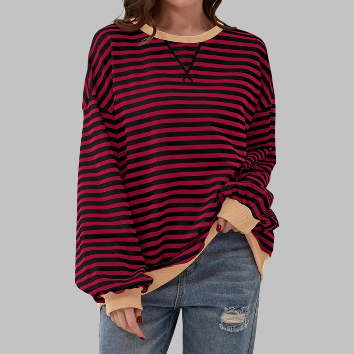 Winifred | Women's Striped Oversized Crewneck Sweatshirt
