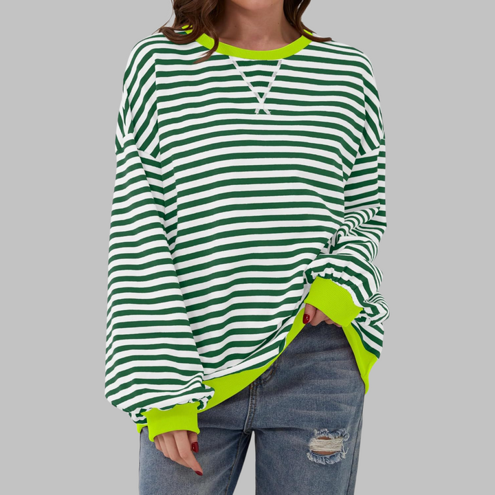 Winifred | Women's Striped Oversized Crewneck Sweatshirt