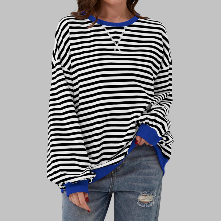 Winifred | Women's Striped Oversized Crewneck Sweatshirt