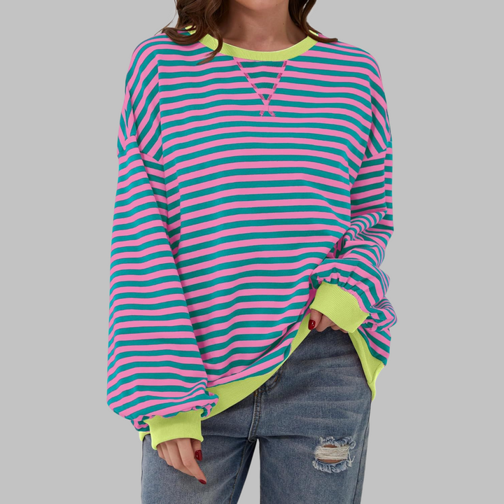 Winifred | Women's Striped Oversized Crewneck Sweatshirt