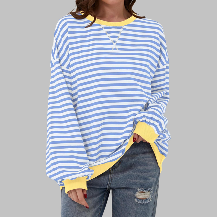 Winifred | Women's Striped Oversized Crewneck Sweatshirt