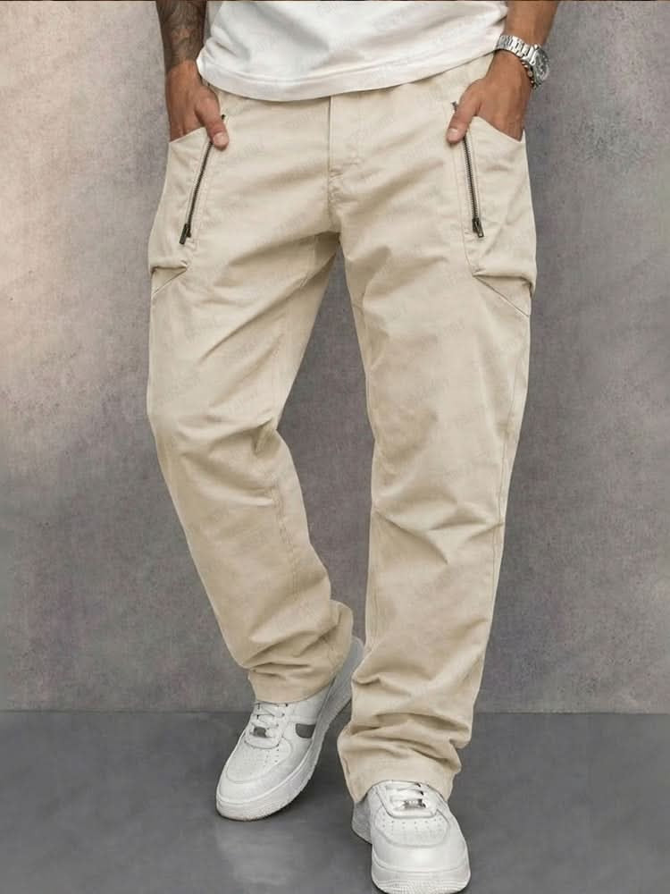 Wouter | Cargo Broek Heren Katoen Multi-Pocket Ritszakken