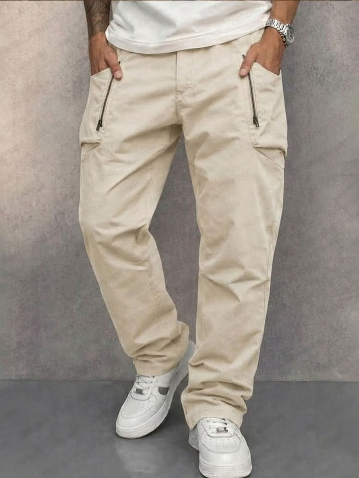 Wouter | Cargo Broek Heren Katoen Multi-Pocket Ritszakken