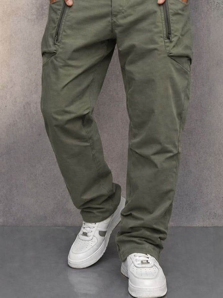 Wouter | Cargo Broek Heren Katoen Multi-Pocket Ritszakken