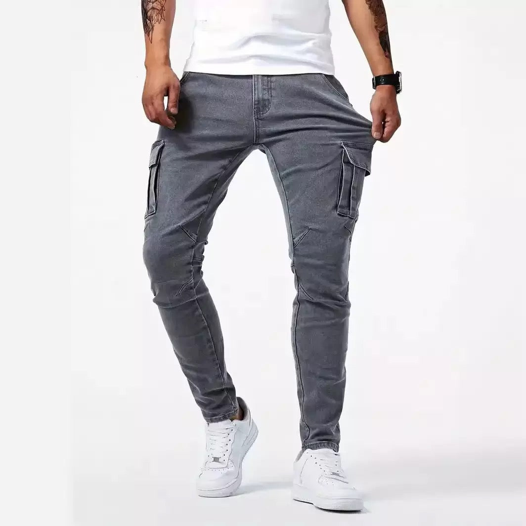 Wouter | Slim Fit Cargo Jeans Heren Cargozakken