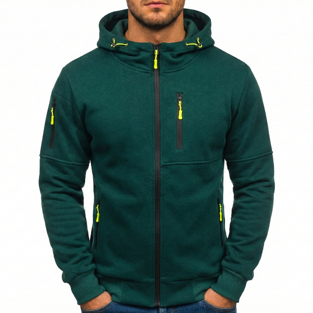 Wouter | Zip Hoodie Heren Met Capuchon Meerdere Zakken